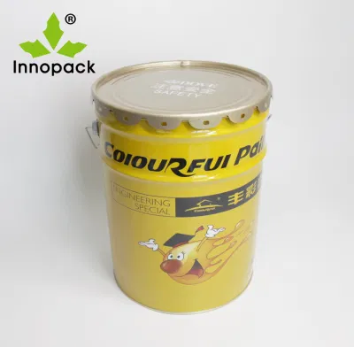 Metal Bucket 20 Liter Gallon Large Paint Tin Bucket Pail Can for Water Based Paint