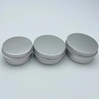 Free Sample 30g/50g/60g/80g Hot Sales Silver Aluminum Tins Jar for Eye Facial Mask Cream Jar