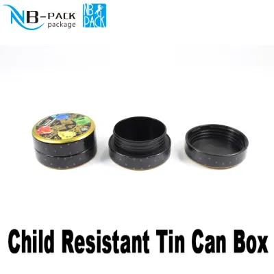 Hot Sale Child Resistant Tin Can with Custom Design Child Safety Container