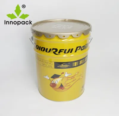 Metal Bucket 20 Liter Gallon Large Paint Tin Bucket Pail Can for Water Based Paint