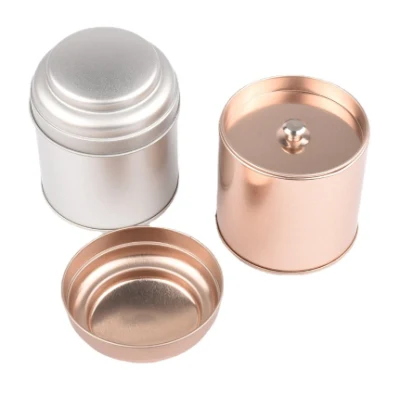 Custom Logo Round Cap Lid Tin Can Metal Canister Candle Jar Candy Jar