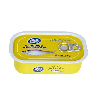 Custom Rectangular Seal Ring-Pull Tin Can with Lid for Tuna Fish Meat Food Packing