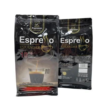 Aluminum Foil Flat Bottom Pouch, Plastic Food Coffee Powder Beans Packaging Bags Tin Tie Zipper Packaging