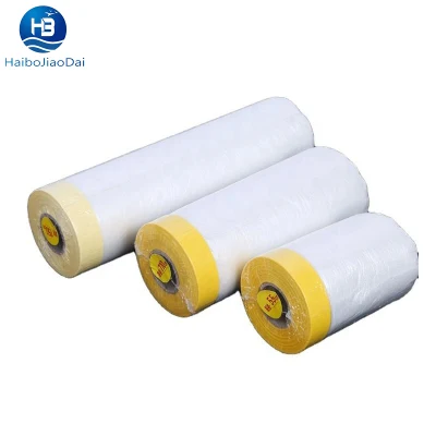 Furniture Dustproof Pre Taped Transparent Plastic Masking Film Car Automotive Auto Refinish Paint Roll Film