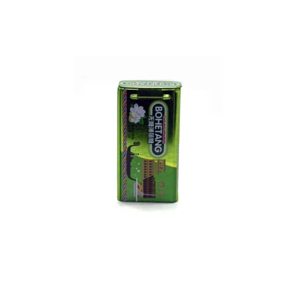 Custom Small Rectangular Metal Gummy Candy Mint Tin Box with Hinged Lid