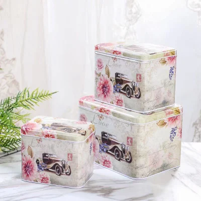 Square Tin Can Empty Cube Tin Box Storage Container Kit for Tea Coffee Herb Candy Chocolate Sugar Spices Gift and Crafts