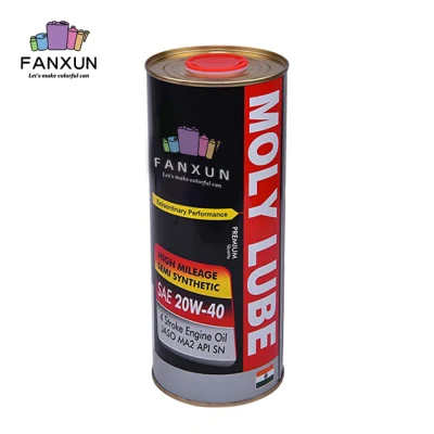 Factory OEM Metal Motor Oil Tin Can Packaging Customized Logo Engine Oil Tin Can Cmyk Lubricants Oil Tin Can