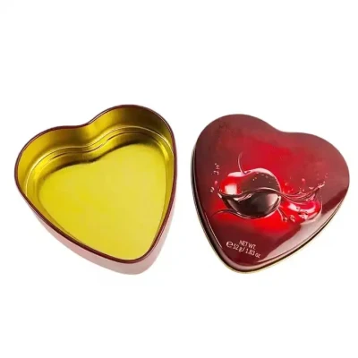 Supplier Custom Tin Can Food Grade 3D Embossed Metal Heart-Shaped Tin Box