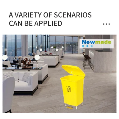 Extra Large Factory Price 70L Garbage Can with Pedal Plastic Dustbin Metal Stand for Hotel Public House Classification Bin Garbage Sorting Garbage Disposal