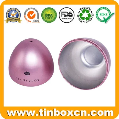 Decorative Metal Gift Packaging Box Egg Shaped Tin for Chocolate Candy Easter