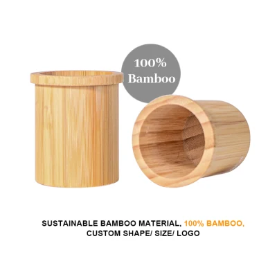 Bamboo Makeup Can 500ml 700ml Bamboo Wood Cosmetic Storage Bottle Mason Jar