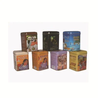 Custom Square Coffee Powder Spice Packaging Matcha Tea Tin Box with Lid
