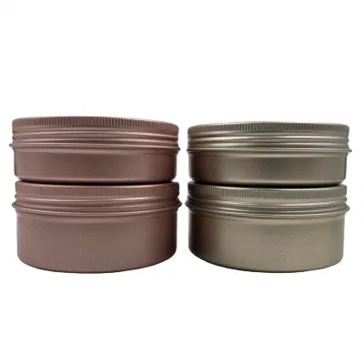 60ml Black Round Airtight Metal Screw Container Aluminum Jars Snap on Lid
