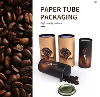 Firstsail Food Package Custom Sealable Aluminum Foil Instant Coffee Mug Container Cylinder Box Packaging Round Paper Tube Tin Can