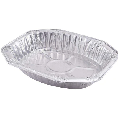Factory Supply Oblong 5*4 Inch 250ml Recyclable Aluminum Foil Container Aluminum Lunch Box Tin Tray Food Take out Foil Tray