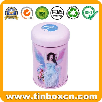 Double Lid Airtight Round Cosmetics Package Box Metal Tin with Soft Plastic Inserts for Face Mask Perfume Lipstick Gifts