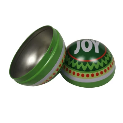 Decorative Ball Shape Candy Gift Christmas Tin Box
