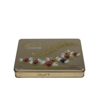 Custom Food Grade Large Rectangular Cookie Biscuit Chocolate Tin Box for Chocolate
