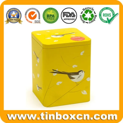 Empty Rectangular Metal Hinged Dog Tin for Packing Pet Food Treats
