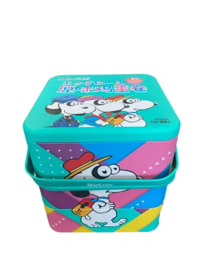 Factory Price Square Shape Metal Biscuit Tin Christmas Gift Tin Box Cookies Tin with Press Lid Packaging Tin Box
