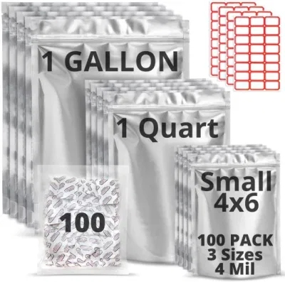 Food Grade 1/2/3/5 Gallon Packaging Mylar Bags for Food Storage