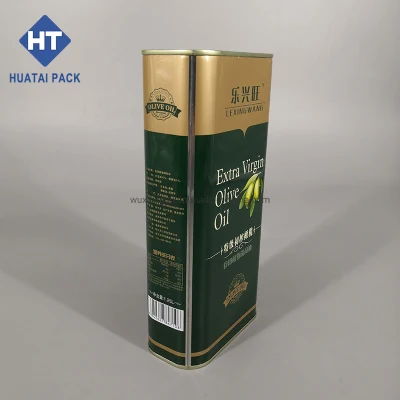 Customize Logo Square 3L Olive Oil Tin Can with Plastic Spout Cap