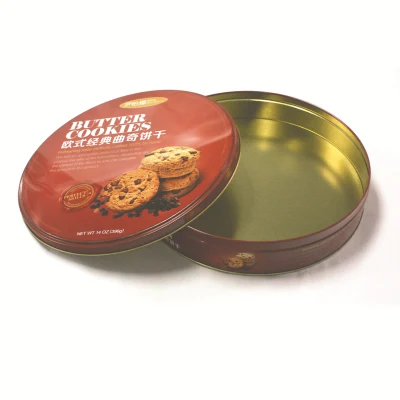 Brc Factory Custom Big Round Biscuit Cookie Packaging Metal Candy Tin Box