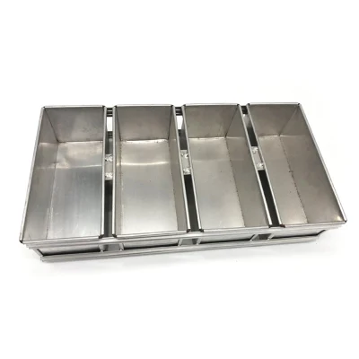 4 Straps Aluminum Steel Sandwich Bread Pans Loaf Pan Toast Tin Box