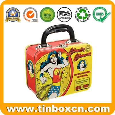 Metal Lunch Box with Handle for Gift Tin Box Packaging