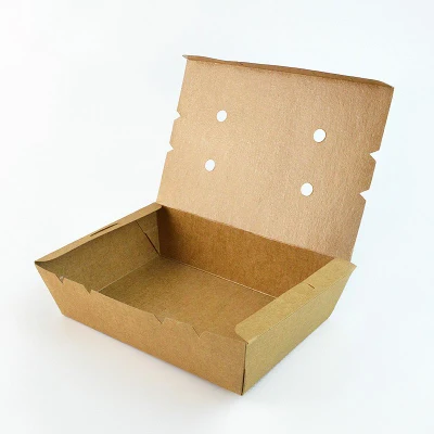 Disposable Takeaway Biodegradable Printed Paper Box Fast Food Packaging
