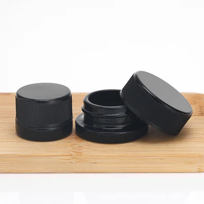 5ml 9ml White/Clear/Black Concentrate Square Glass Jar with Child Proof Plastic Square Cap