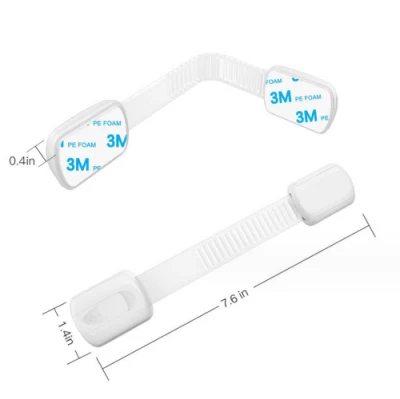 6 Pack Child Proof Cabinet Adhesive Adjustable Strap Latches to Drawer Fridge Toilet Baby Safety Lock