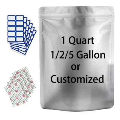 Food Grade 1/2/3/5 Gallon Packaging Mylar Bags for Food Storage