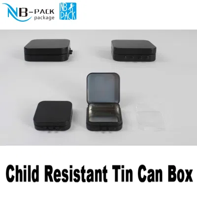 Slide Top Metal Child Proof Child Resistant Tin Box