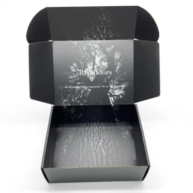 Custom High Quality Black Matte Laminated Hard Corrugated Packaging Box Mailer Shipping Box
