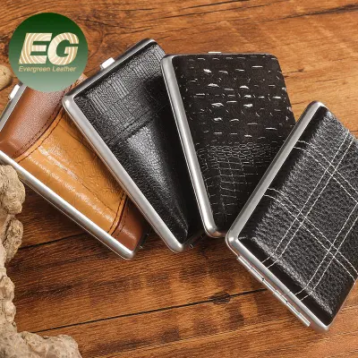 Ea180 100mm Vintage Small Empty Waterproof Box Holder Luxury Cases Personalized Waterproof Custom Metal Leather Cigarette Case