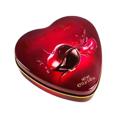 Supplier Custom Tin Can Food Grade 3D Embossed Metal Heart-Shaped Tin Box