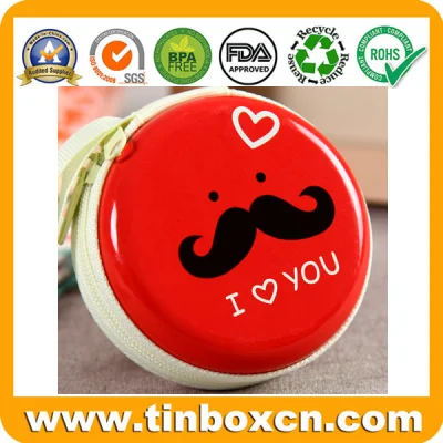 Mini Small Metal Tin Box with Zipper for Wedding Gifts