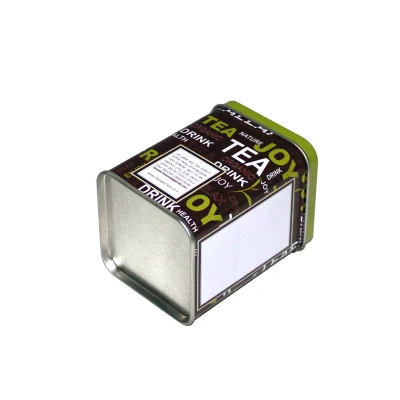 Custom Square Coffee Powder Spice Packaging Matcha Tea Tin Box with Lid