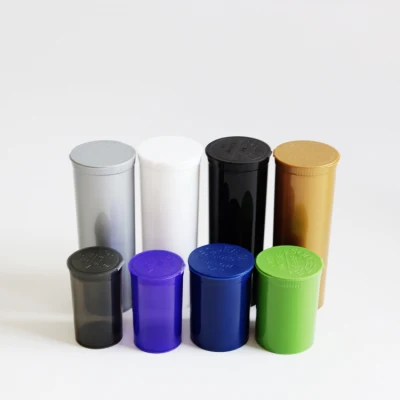 Wholesale 6-90 DRAM Child-Resistant Colorful Plastic Tubes Plastic Containers Pop Top Bottle