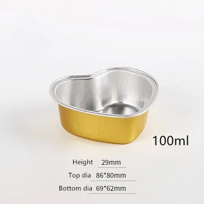Round Soup Bowl 600ml Casserole Pasta Tin Foil Takeaway Box Gold High End Sealable Aluminum Foil Meal Box with Lid
