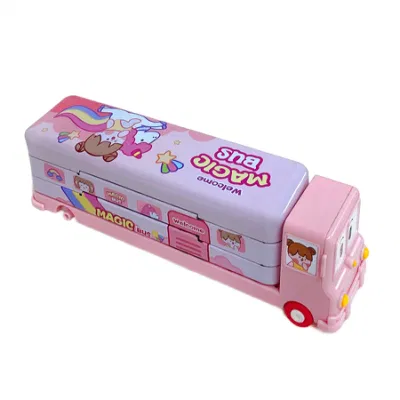 Creative Cute Multi-Functional Stationery Pencil Tin Box Small Train Shape