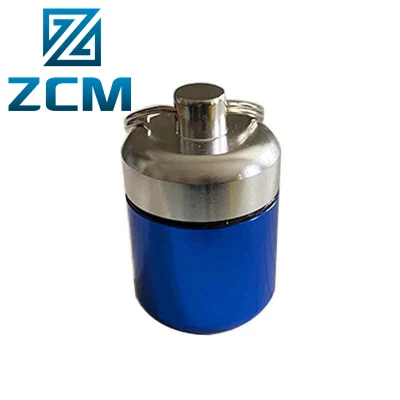Shenzhen Custom CNC Machined Logo Small Metal Aluminum Stainless Steel Pill Case Mini Portable Bottle