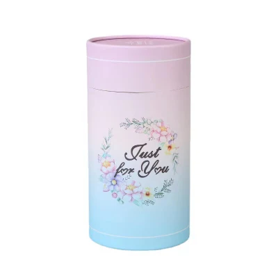 Custom Printed Creative Round Kraft Paper Tube Packaging for Towels