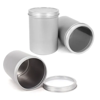 Wholesale 2 Oz 60g Silver Metal Cans Lip Balm Tins Cosmetic Skin Care Aluminum Jar