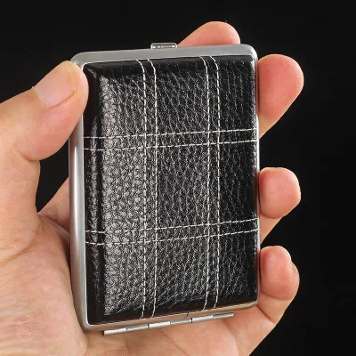 Ea180 100mm Vintage Small Empty Waterproof Box Holder Luxury Cases Personalized Waterproof Custom Metal Leather Cigarette Case
