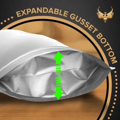Mylar Bags for Food Storage with 100cc Oxygen Absorbers 1 Gallon Ziplock Resealable Mylar Bags