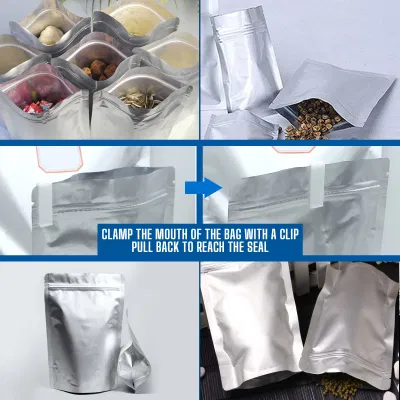 Mylar Bags for Food Storage with 100cc Oxygen Absorbers 1 Gallon Ziplock Resealable Mylar Bags