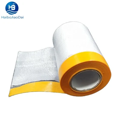 Good Quality Car Protection Usage Disposable Paint Masking Paper Plastic Masking Film Pre Taped Roll Film