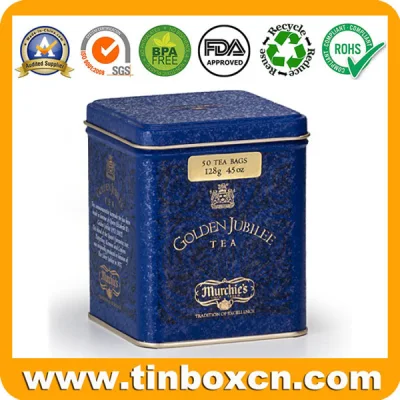 Square Metal Tin Box Tea Packaging for Food Tea Caddy